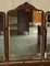 Antique Burr Walnut Dressing Table with Trifolding Mirrors, 1900s, Image 4