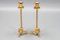 French Empire Gilt Bronze Candlesticks on Hoofed Faun Feet, 1890s, Set of 2, Image 6