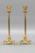Französische Empire Kerzenständer aus vergoldeter Bronze auf Hufen Faun Füßen, 1890er, 2er Set 2
