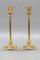 French Empire Gilt Bronze Candlesticks on Hoofed Faun Feet, 1890s, Set of 2 2