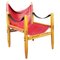Italienischer Mid-Century Oasi 85 Armlehnstuhl aus Leder & Holz von Legler für Zanotta, 1960er 1