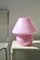 Lampe de Bureau Champignon Vintage en Verre Murano Rose, 1970s 1