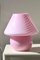 Lampe de Bureau Champignon Vintage en Verre Murano Rose, 1970s 5