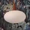 Opal Glass Ceiling Lamp with Teak Knob, 1960s, Image 1
