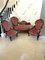 Antique Victorian Carved Walnut Living Room Set, 1860s, Set of 3 1