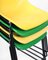 French Green and Yellow Stackable Iron Chairs in the style of René-Jean Caillete, 1950, Set of 4 10