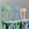 Chaises en Bois Multicolore, 1950s, Set de 3 2