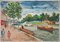 Elisée Maclet, Canal de L’Ourcq à La Sortie de Paris, Watercolor, Early 20th Century, Image 2