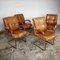 Vintage Tubular Armchairs in Leather, Set of 4 3