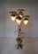 Italian Floral Floor Lamp in Brass with Alabaster Grapes, 1950s 10