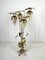 Italian Floral Floor Lamp in Brass with Alabaster Grapes, 1950s 1