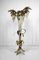 Italian Floral Floor Lamp in Brass with Alabaster Grapes, 1950s 7