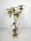 Italian Floral Floor Lamp in Brass with Alabaster Grapes, 1950s 5