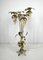 Italian Floral Floor Lamp in Brass with Alabaster Grapes, 1950s 6