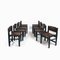 Vintage Brutalist Chairs in Hideleather and Wood, Set of 8 13