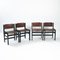 Vintage Brutalist Chairs in Hideleather and Wood, Set of 8 3