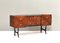 Italian Sideboard in Walnut with Brass Details and Glass Top, 1950, Image 4
