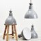 Lámpara colgante industrial Benjamin de 16 ″ en gris, años 50, Imagen 3