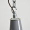 Lámpara colgante industrial elíptica en gris de Benjamin Crysteel, años 50, Imagen 3
