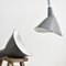 Lámpara colgante industrial elíptica en gris de Benjamin Crysteel, años 50, Imagen 4
