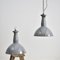 Industrial Grey Dome Pendant Light by Benjamin Crysteel, 1950s 3