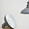 Industrial Grey Vented Pendant Light by by Benjamin Crysteel, 1950s 4