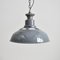 Industrial Grey Vented Pendant Light by by Benjamin Crysteel, 1950s, Image 1