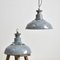 Industrial Grey Vented Pendant Light by by Benjamin Crysteel, 1950s 2