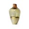 Olivgrüne Skulpturale Vase aus geblasenem Glas und Kupfer von Pia Wüstenberg 4