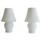 Italienische Weiße Tischlampen aus Murano Glas von Venini, 1960er, 2er Set 1