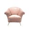 Mid-Century Modern Armchairs in Pink Trimed Faux Fur, Italy, 1950s, Set of 2 2