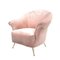 Fauteuils Mid-Century en Fausse Fourrure Rose, Italie, 1950s, Set de 2 3