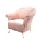 Mid-Century Modern Armchairs in Pink Trimed Faux Fur, Italy, 1950s, Set of 2 3