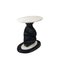 Mid-Century Modern Black & White Side Table with Spiral Marble Base, Italy, 1970s 4