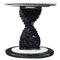 Mid-Century Modern Black & White Side Table with Spiral Marble Base, Italy, 1970s, Image 1