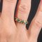 French Modern Emerald Diamond 18 Karat Yellow Gold Garter Ring 4