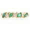 French Modern Emerald Diamond 18 Karat Yellow Gold Garter Ring 1