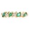 French Modern Emerald Diamond 18 Karat Yellow Gold Garter Ring, Image 1