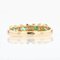 French Modern Emerald Diamond 18 Karat Yellow Gold Garter Ring 5
