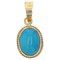 Modern Turquoise Stone 18 Karat Yellow Gold Pendant, Image 1