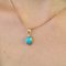 Modern Turquoise Stone 18 Karat Yellow Gold Pendant 4