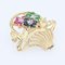 French Ruby Sapphire Emerald 18 Karat Yellow Gold Bouquet Brooch, 1960s, Image 8