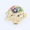 French Ruby Sapphire Emerald 18 Karat Yellow Gold Bouquet Brooch, 1960s, Image 4