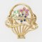 French Ruby Sapphire Emerald 18 Karat Yellow Gold Bouquet Brooch, 1960s, Image 3