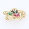 French Ruby Sapphire Emerald 18 Karat Yellow Gold Bouquet Brooch, 1960s, Image 7