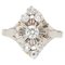 French White Sapphire 18 Karat White Gold Marquise Ring, 1970s, Image 1