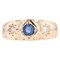 Sapphire Diamond 14 Karat Rose Gold Bangle Ring, 1900s 1