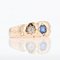 Sapphire Diamond 14 Karat Rose Gold Bangle Ring, 1900s 6