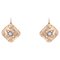 19th Century French Pearl Diamond 18 Karat Rose Gold Lever Back Earrings, Set of 2 1