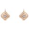 Boucles d'Oreilles en Or Rose 18 Carats avec Perles et Diamants, France, Set de 2 1